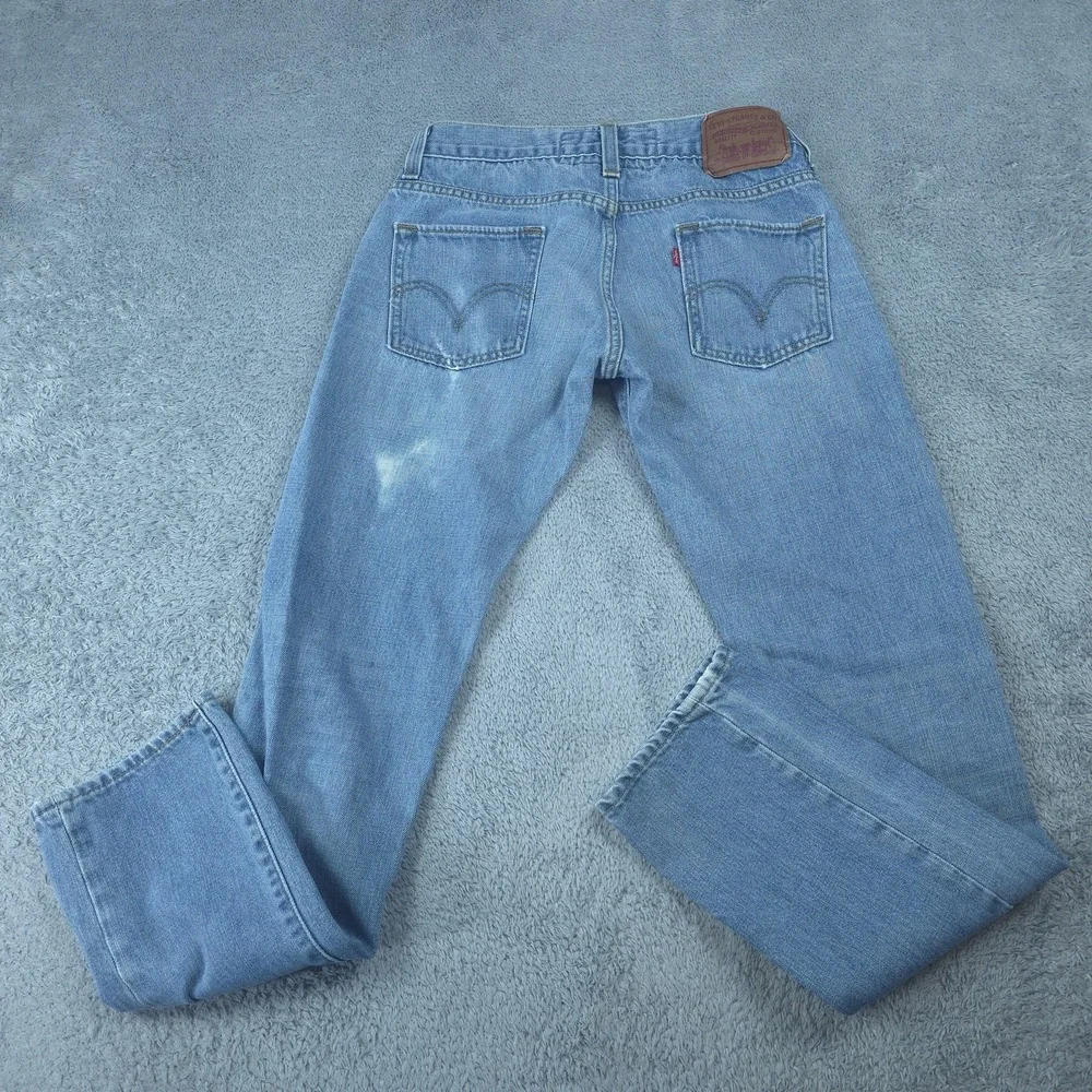 Levis 511 Jeans Mens 30x31 Blue Light Wash Slim Skinny Fit Bleach Stain
